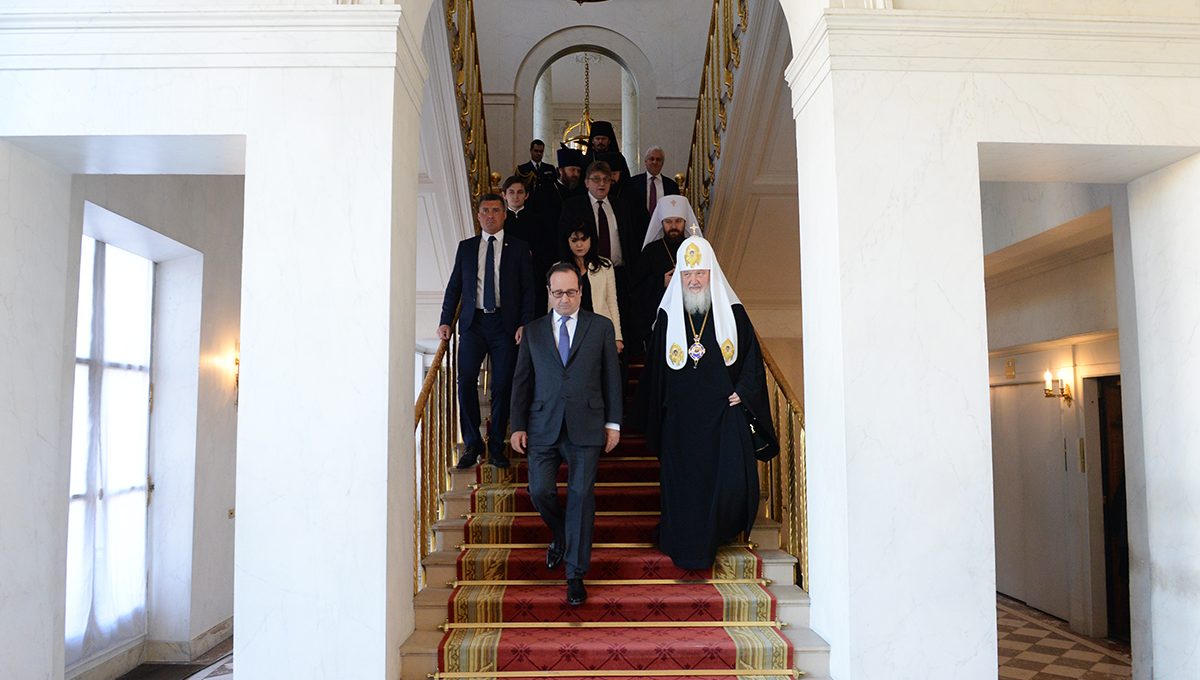 Святейший Патриарх Кирилл встретился с Президентом Франции